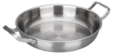 Produktbild von Bratpfanne mit Doppeltgriff - Pfanne 30 cm - Edelstahl - Flacher Boden - Antihaft - Für Induktion und Gasherd