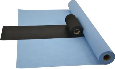 Produktbild von Sensalux Kombi-Set 1 Tischdeckenrolle 1,5m x 25m hellblau + Tischläufer 30cm schwarz