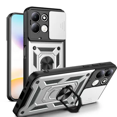 Produktbild von Outdoor Hülle Xiaomi Redmi 17 4G / 5G Handyhülle Kameraschutz Ringhalter Silber