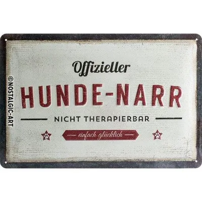 Immagine prodotto di Nostalgic-Art - Blechschild 20 x 30 cm - PfotenSchild - Hunde-Narr