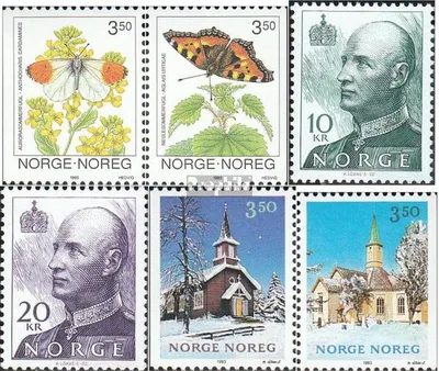 Produktbild von Briefmarken Norwegen 1993 Mi 1114-1115,1131-1132, 1141-1142 (kompl.Ausg.) gestempelt Schmetterlinge