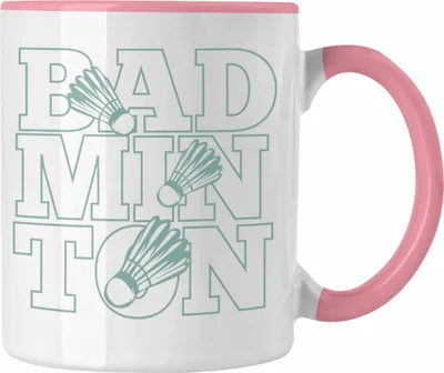 Produktbild von Trendation -  Lustige Badminton Tasse Geschenk für Badmintonspieler Badminton Lehrer Coach Trainer Geschenkidee (Rosa)