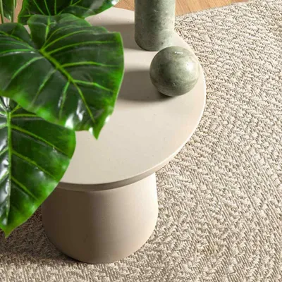 Immagine prodotto di vidaXL Tappeto ZIZUR crema 120x120 cm effetto juta per interni ed esterni