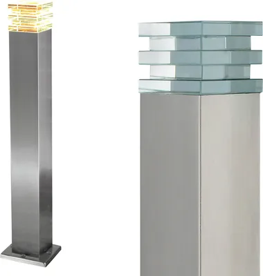 Produktbild von Aussenleuchte Wandleuchte Standleuchte Gartenleuchte Eingangsleuchte Wegeleuchte LED Edlestahl Glas 434 Standleuchte 50 cm