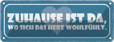 Produktbild von vianmo Blechschild 10x27 cm Zuhause ist da wo sich das Herz Spruch Zitat