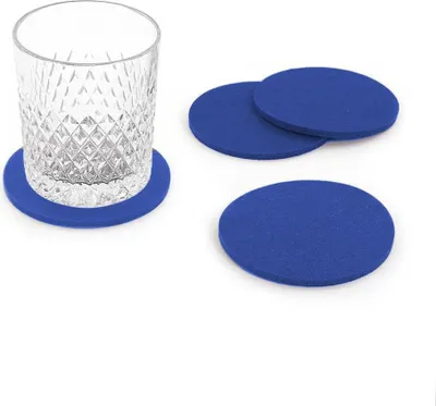 Produktbild von Oblique Unique 4 Filz Untersetzer Glasuntersetzer rund - blau