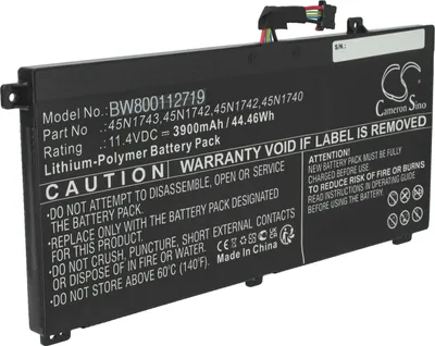 Produktbild von vhbw Akku Ersatz für Lenovo 45N1742, 45N1743, 45N1740, 45N1741 für Notebook (3900 mAh, 11,4 V, Li-Polymer)