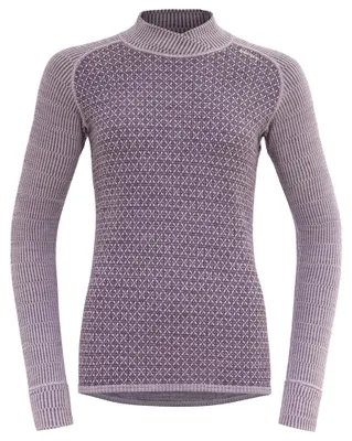 Zdjęcie produktu dla Devold Kvitegga Merino 230 Cross Neck – damski sweter, rozmiar: S, kolor: orchidea