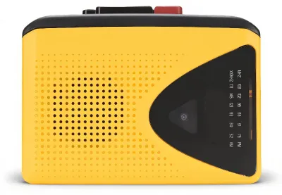 Productafbeelding van Cassettespeler, Retro Tape-recorder met Grote Luidspreker en Hoofdtelefoonaansluiting