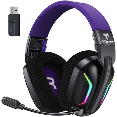 Immagine prodotto di Cuffie da gioco wireless WESEARY con microfono, compatibili con PS5, PS4, PC, Switch e smartphone