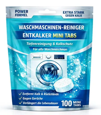 Produktbild von 100 Maschinen Entkalker Tabletten für Spülmaschine Waschmaschine Geruchsvernichter