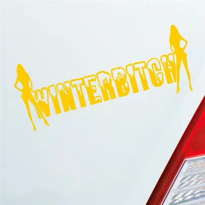 Produktbild von Auto Aufkleber Winterbitch Winter Bitch Schnee Tuning 15x6 cm Gelb Sticker Heckscheibenaufkleber