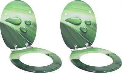 Zdjęcie produktu dla Deska toaletowa z samoodblokowaniem 2 pcs Zielony krople