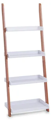 Produktbild von Zeller Leiter-Regal m. 4 Böden, weiß, Bamboo/MDF 55x30x145