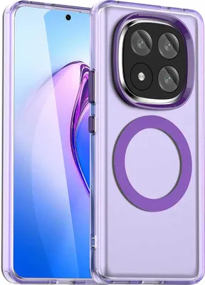 Image de Etui pour Xiaomi Redmi Note 14 Pro+, compatible avec MagSafe, étui fin semi-transparent mat anti-chocs Violet