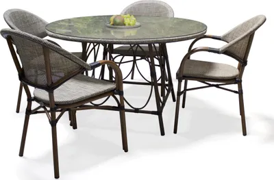 Image de Ensemble repas de jardin 4 places en aluminium