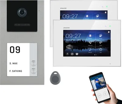 Produktbild von Balter EVO-AP Grau Video Türsprechanlage 7" WiFi Touchscreen RFID 2-Draht BUS Set für 2 Teilnehmer