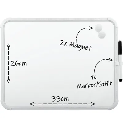Produktbild von Whiteboard magnetisch zum Abwischen 35,5 x 28cm Magnettafel für Zuhause Büro Schule Tafel