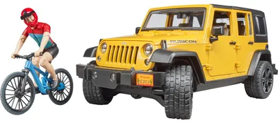 Zdjęcie produktu dla BRUDER 02543, Jeep, Mountain bike and cyclist, 4 lat(a), Tworzywo sztuczne ABS, Wielobarwny