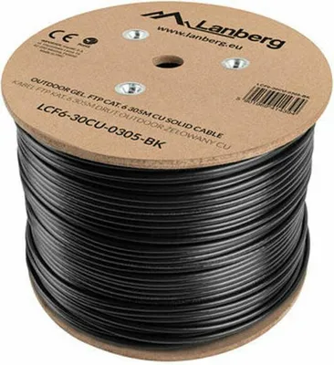 Image de Lanberg LCF6-30CU-0305-BK networking cable Black 305 m Cat6