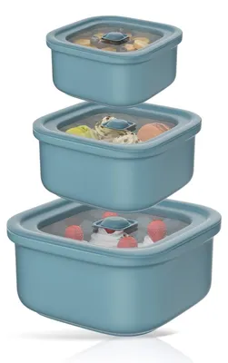 Vorratsdosen-Set, 3er, Kunststoff, luftdicht, BPA-frei, mikrowellengeeignet