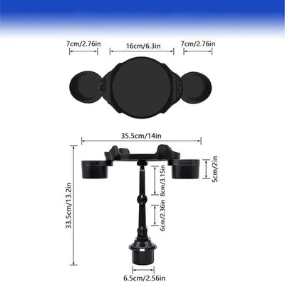 Imagen del producto de Soporte para vasos Famanu, giratorio 360 grados, con soporte para teléfono: mesa multifuncional 3 en 1, color