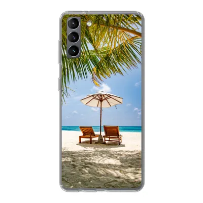 Produktbild von MuchoWow® Handyhülle Schutzhülle Hülle für Samsung Galaxy S21 Plus Strand - Strandkorb - Sonnenschirm Silikon Softcase Handy Hülle - Handy-Tasche