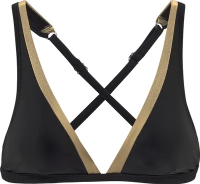 Produktbild von LASCANA Triangel-Bikini-Top Elodie schwarz-goldfarben Größe 42 Cup C/D