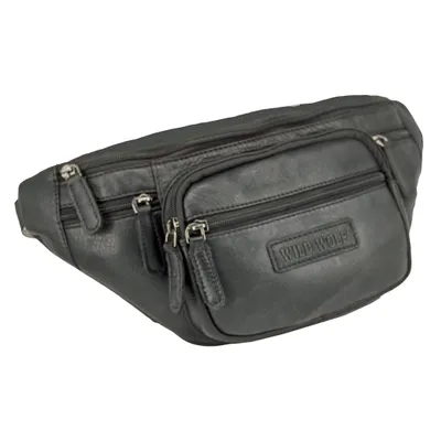 Produktbild von XL Bauchtasche Gürteltasche aus Echtem Rindsleder | Gürtellänge -165cm Schwarz