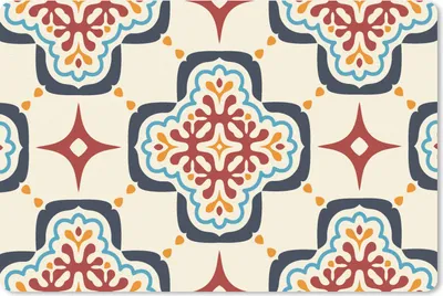 Produktbild von MuchoWow® Mauspad Mousepad Blumen - Fliese - Muster 27x18 cm - Mousepads - Maus Mat - Pad - Mausunterlage - Büroartikel - Desk Matten