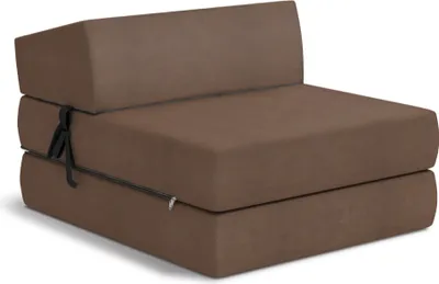 Produktbild von Klappmatratze 70x200 cm Futonsofa Kaltschaum Polyurethan Höhe ca. 14 cm Microfibre Braun