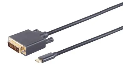 Produktbild von S/CONN 10-58185, 1,8 m, DVI-D, USB Typ-C, Männlich, Männlich, Gerade