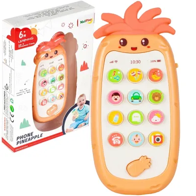 Obrázok produktu pre MalPlay Baby Smart Phone Pineapple | vzdelávacia hračka | detská hračka prvý mobilný telefón | svetlo a hudba | detská vzdelávacia hračka pre deti od