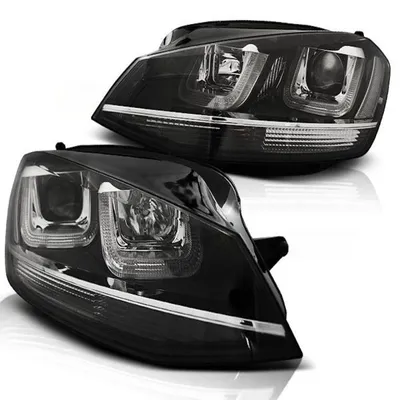 Produktbild von Scheinwerfer U-Tube LED Tagfahrlicht passend für VW Golf 7 Bj. 12-16 Schwarz Chrom