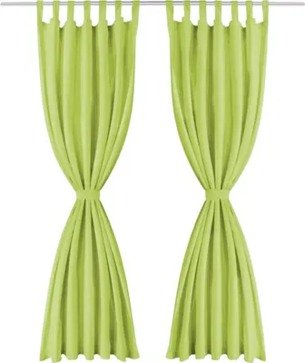 Obrázok produktu pre vidaXL Záclony Micro Satin 2 ks s pútkami 140×225 cm Zelená