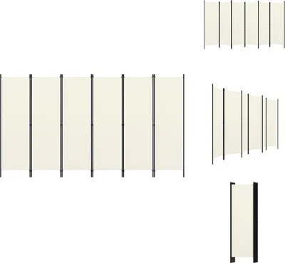 Image de vidaXL Séparation de pièce 6 pièces blanc crème 300x180 cm - Séparation de pièce