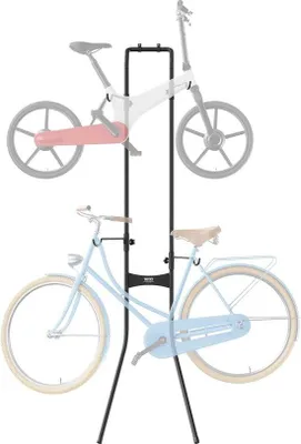 Obrázok produktu pre Samostatný gravitačný držiak na bicykel – vertikálny a nastaviteľný – oceľ – jednoduchá montáž – do garáže, obývačky alebo kôlne