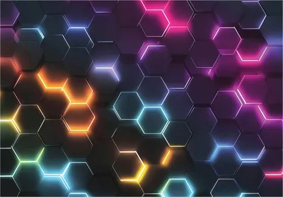 Produktbild von Fototapete Kinderzimmer Junge Hexagone 3D Effekt - 300x210 cm - inklusive kleister - Vlies Tapete Kinder - Vliestapete Modern Wandtapete - Kindertapete