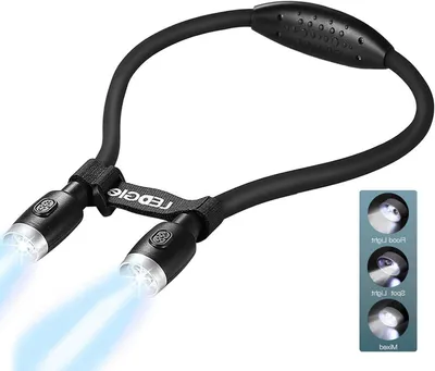 Produktbild von Neklamp Leselampe – Akku-betriebene Leselampe – Freihändiges Lesen – 6 Helligkeitsstufen – 34 cm – Schwarz