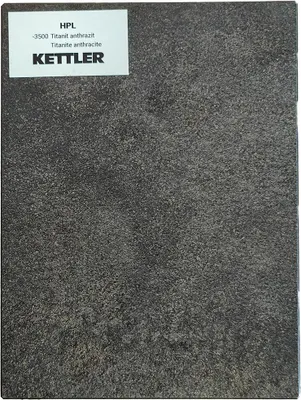 Obrázok produktu pre Doska stola z HPL 95 cm x 95 cm x 1,3 cm, titanitová antracitová, profil Wing