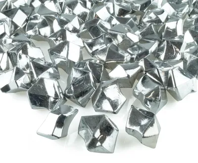 Produktbild von Kristall Eis 25 mm Silber 50 Stück Nuggets Deko Steine Kristalle Acryl