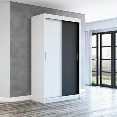 Produktbild von Schwebetürenschrank, 2-türig Schrank 120 cm mit Spiegel PAX