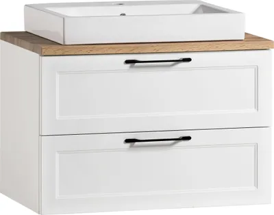 Produktbild von Waschtisch >Lyon< in weiß, MDF - 80x63x47cm (BxHxT)