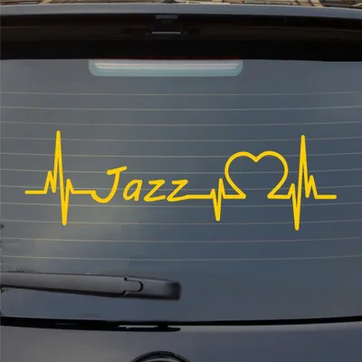 Produktbild von Heckscheibenaufkleber Jazz Puls Herzschlag Auto-Aufkleber 55x17 cm Gelb Auto Aufkleber Sticker
