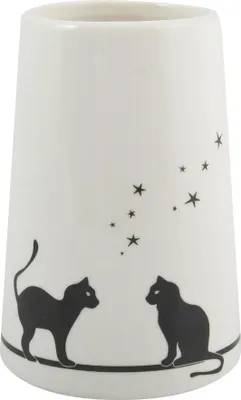Zdjęcie produktu dla MSV Pojemnik na szczoteczki do zębów Gatitos 7,5 x 11 cm biały/czarny