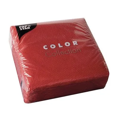 Produktbild von Servietten, 1-lagig 1/4-Falz 33 cm x 33 cm rot