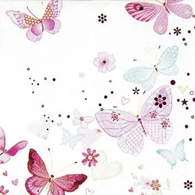 Produktbild von Servietten 25x25 cm - Lovely Butterflies