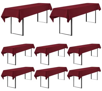 Immagine prodotto di Copri-tavolo per birreria, confezione da 8, colore bordeaux, dimensioni 250x100 cm, in poliestere