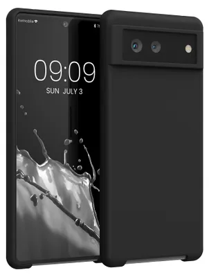 Produktbild von kwmobile Handyhülle für Google Pixel 6 Hülle - Case Silikon - Kabelloses Laden - Schutzhülle Cover in Schwarz matt