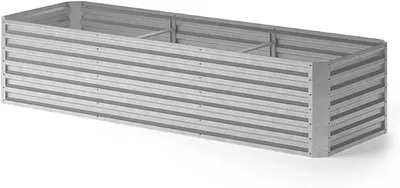 Productafbeelding van Verhoogde kas, zilverkleurig, 270 x 90 cm | geschikt voor het kweken en cultiveren van groenten en kruiden